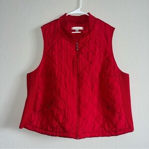 Croft & Barrow Red Sleeveless Puffer Jacket